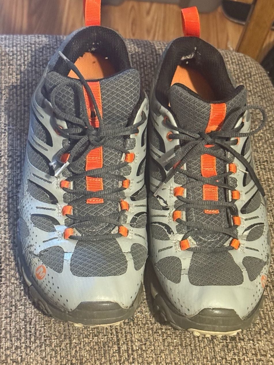 Merrell Moab Edge Hiking Shoes Gray Orange 2