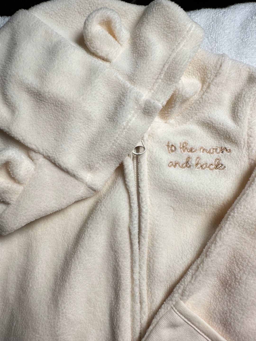 Cloud Island Hooded Fleece Bunting Size 3-6M Off-White 4