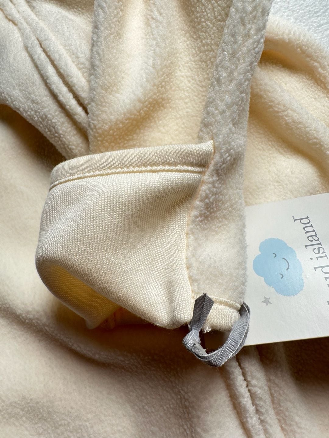 Cloud Island Hooded Fleece Bunting Size 3-6M Off-White 6
