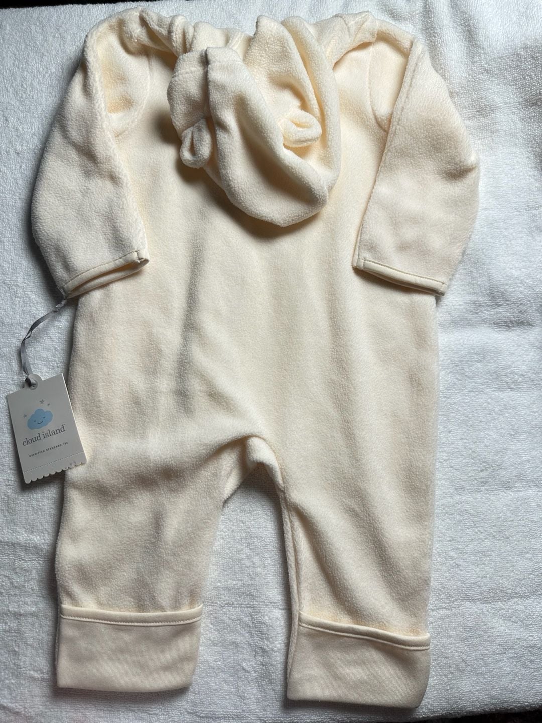 Cloud Island Hooded Fleece Bunting Size 3-6M Off-White 7