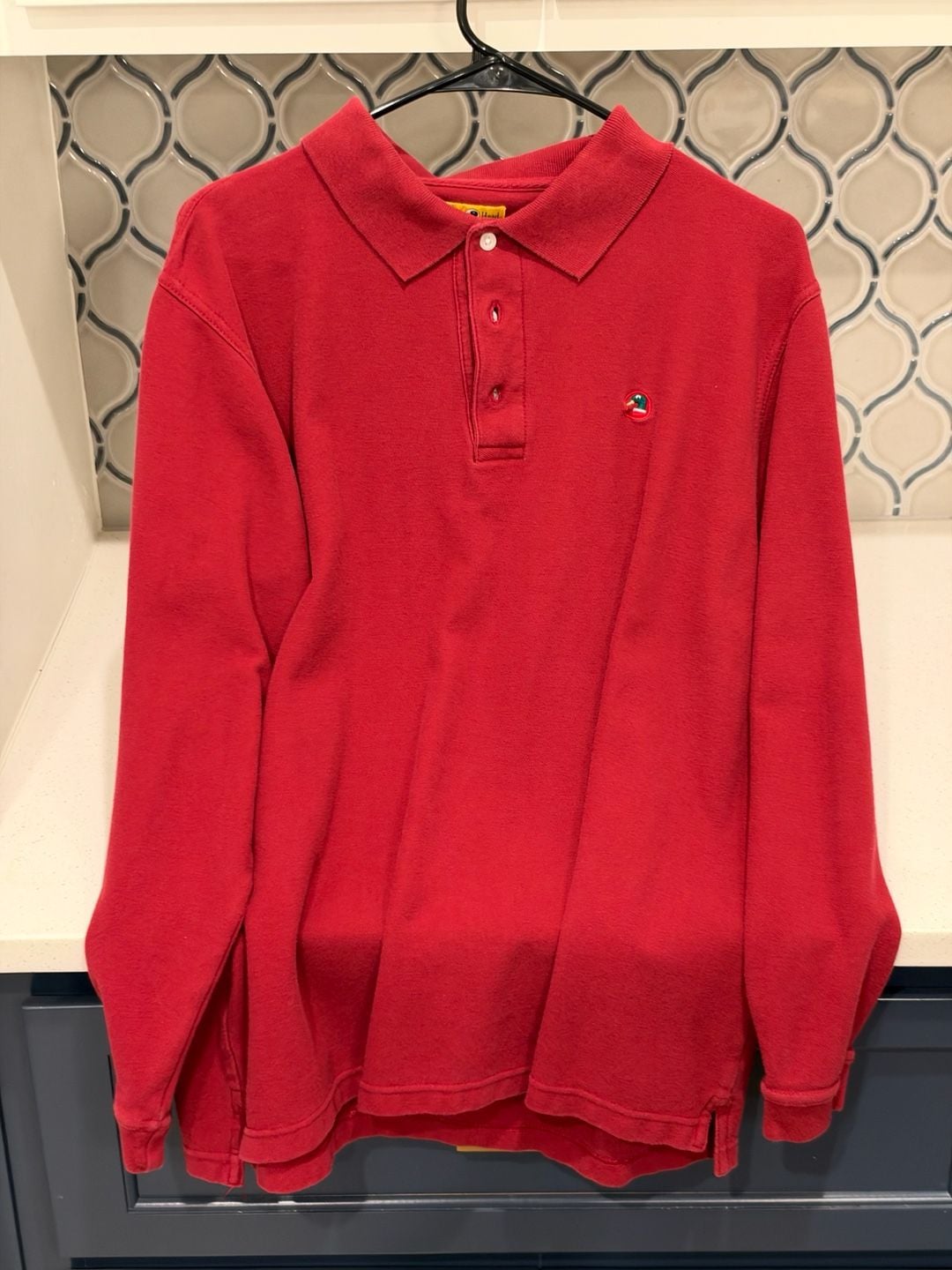 Duck Head Long Sleeve Polo Shirt Size M Red Cotton 2