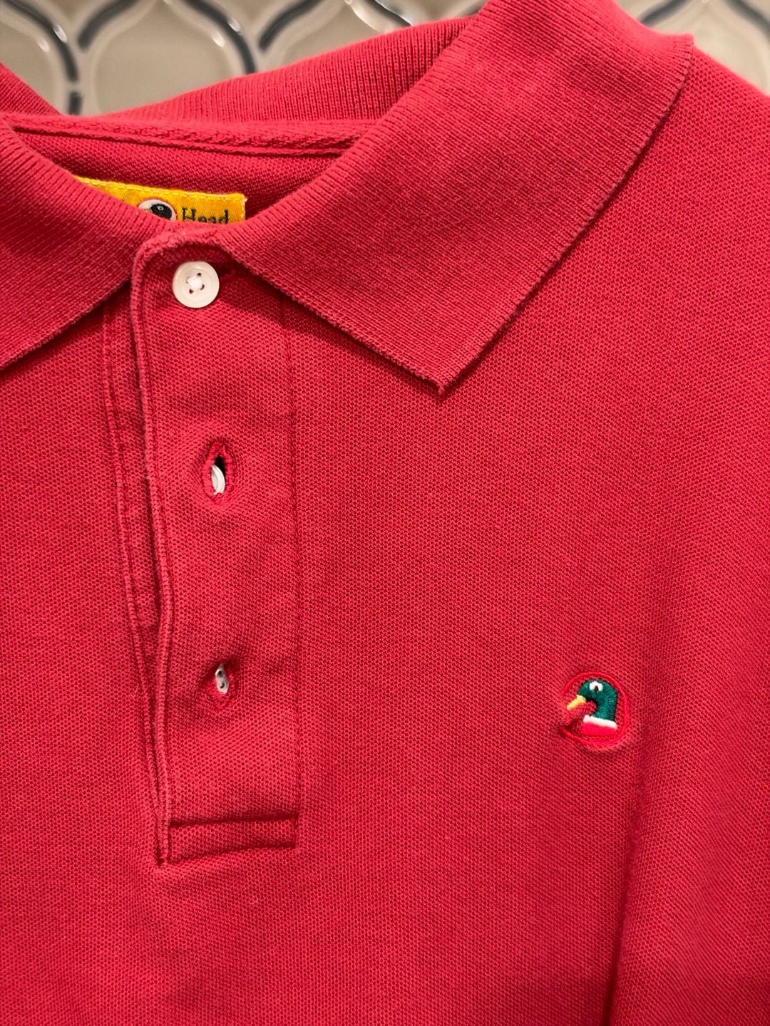 Duck Head Long Sleeve Polo Shirt Size M Red Cotton 3