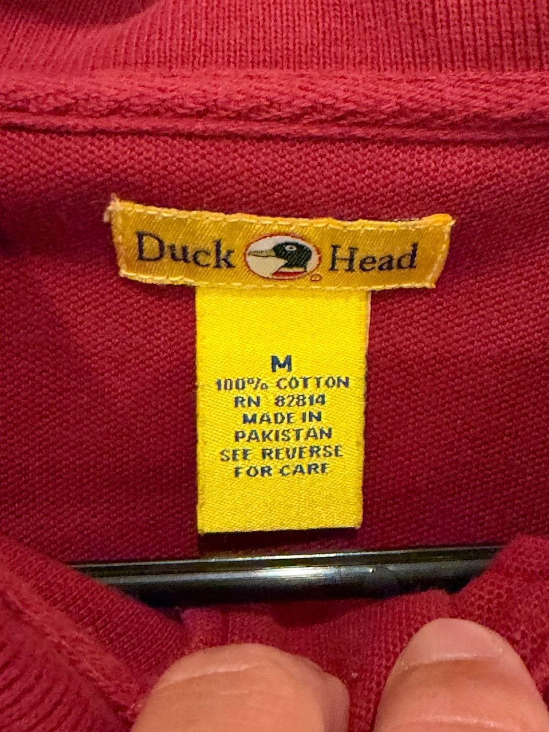 Duck Head Long Sleeve Polo Shirt Size M Red Cotton 4