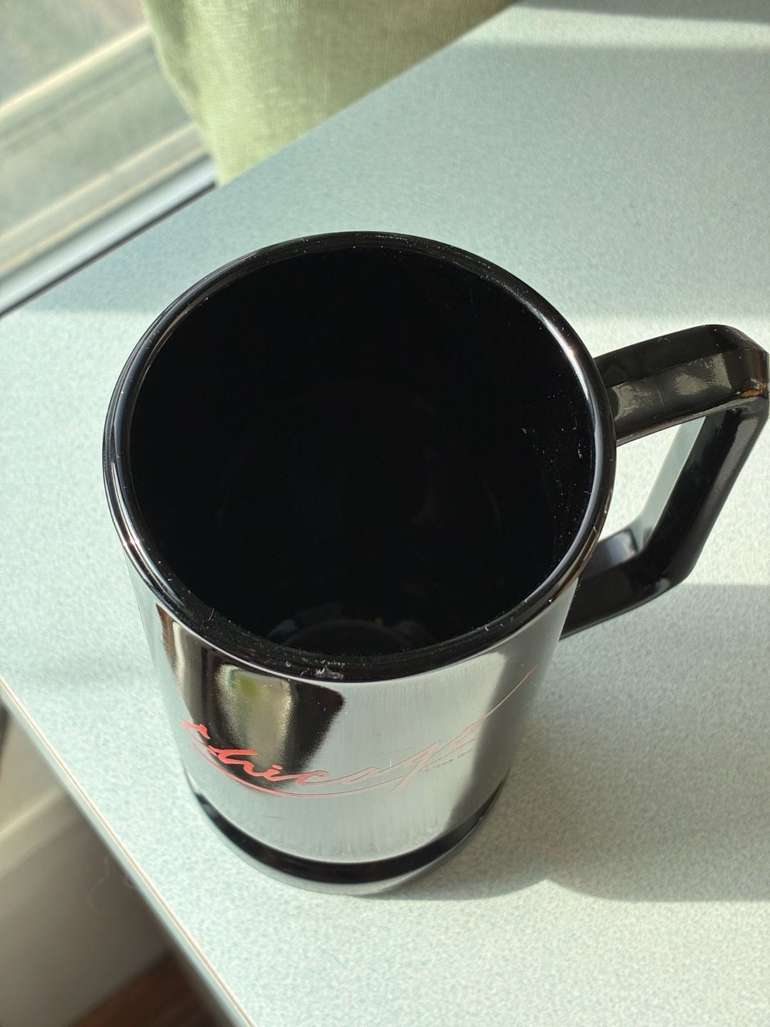 Chicago Band 1986 Vintage Black Glass Mug 3