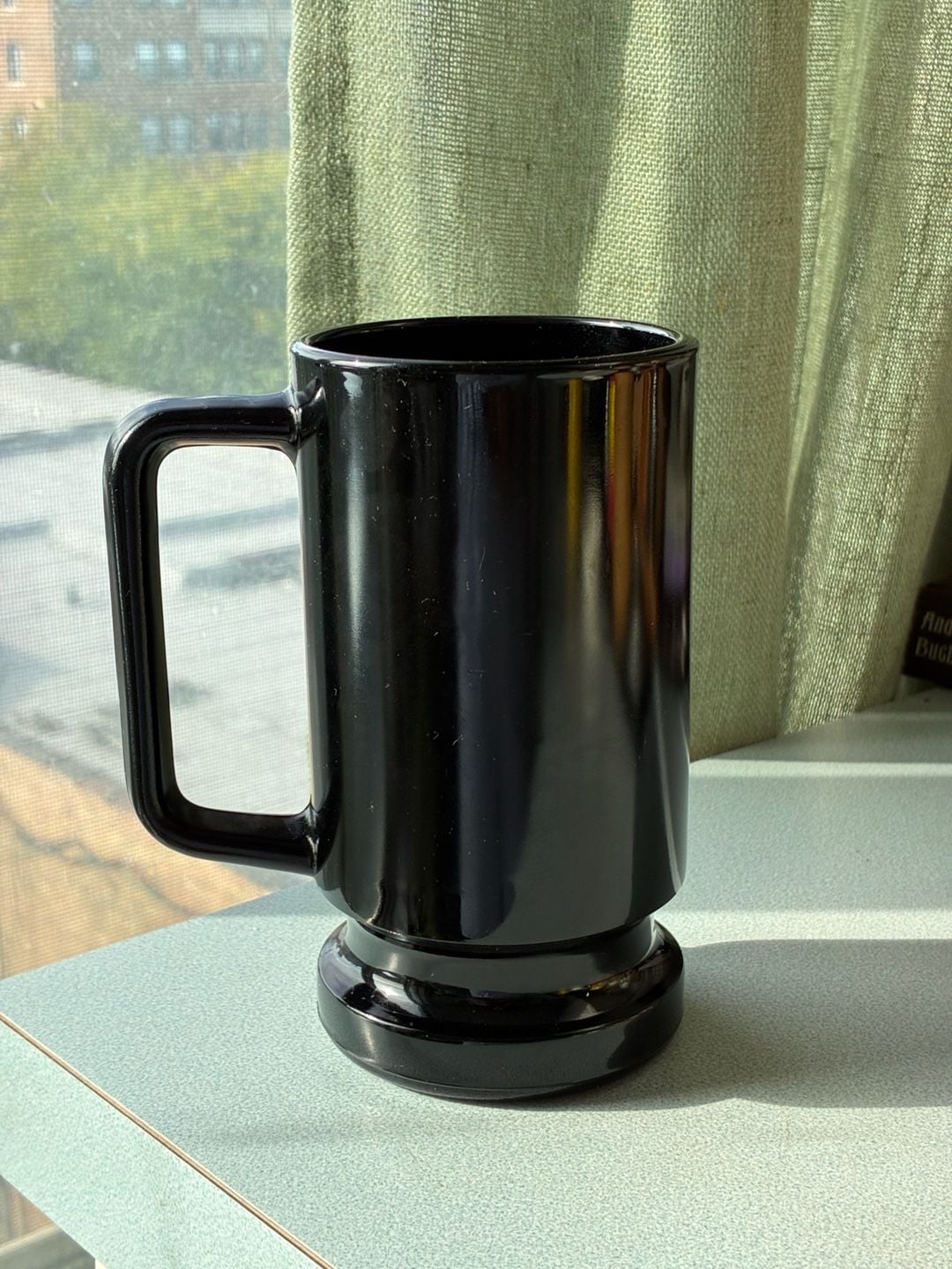 Chicago Band 1986 Vintage Black Glass Mug 4