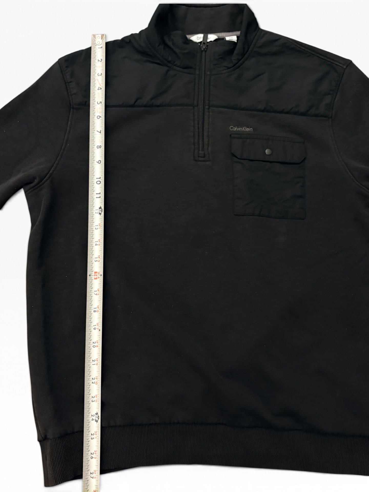 Calvin Klein Mixed-Media Quarter-Zip Pullover Black XL 7