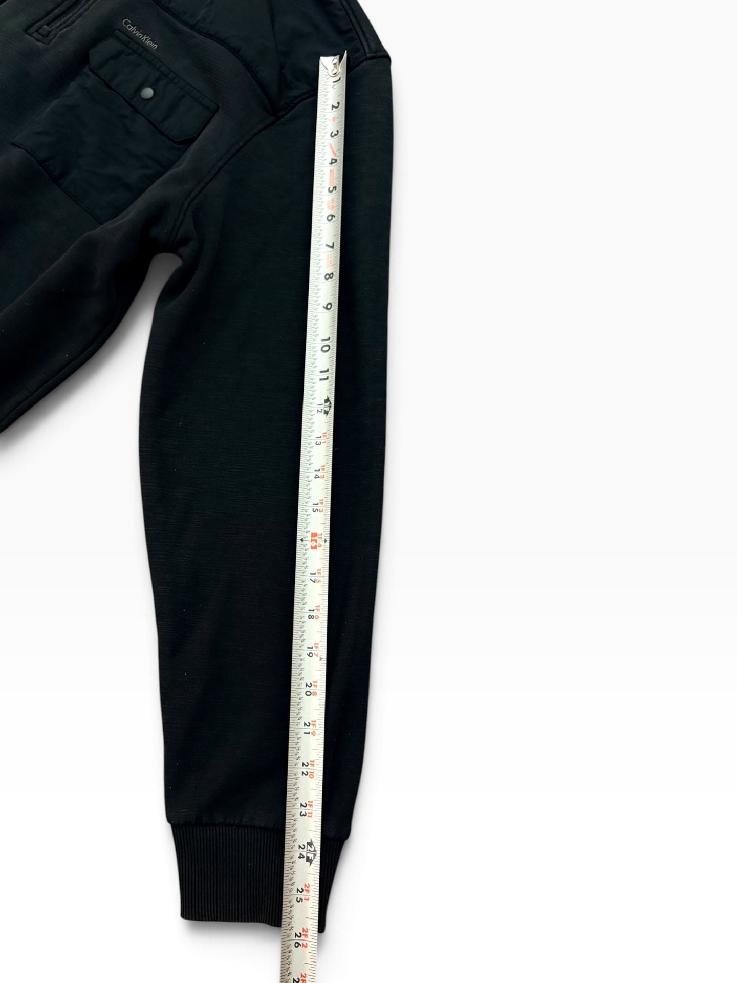 Calvin Klein Mixed-Media Quarter-Zip Pullover Black XL 8