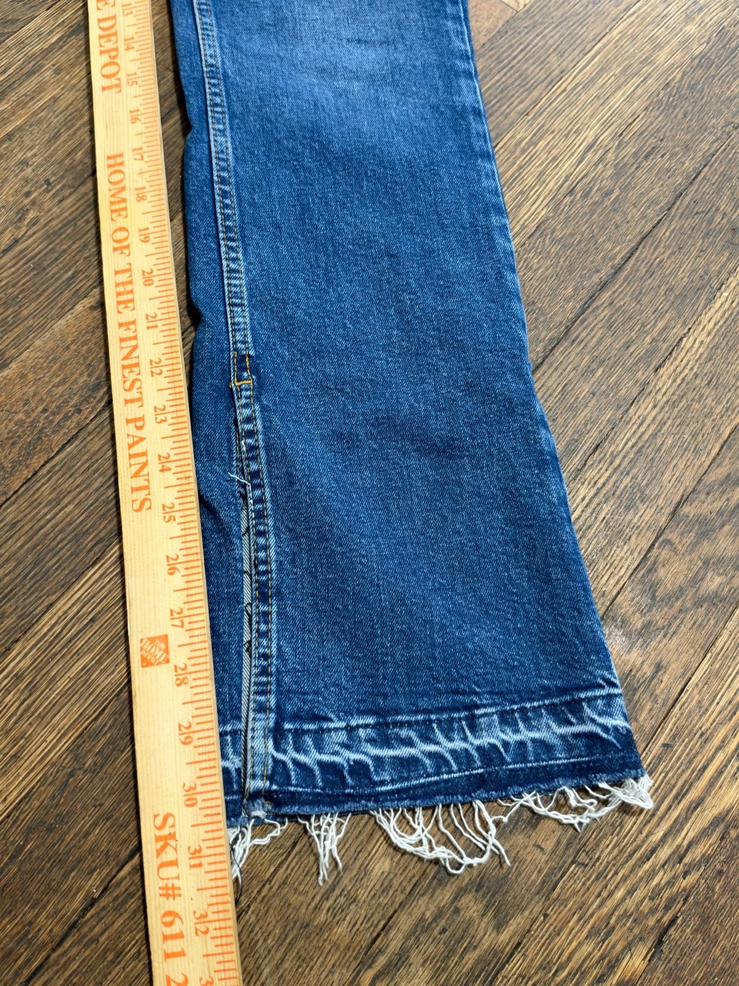 We The Free Emmy Split Hem Jeans Size 27 Blue Denim High Waisted Straight Leg 8