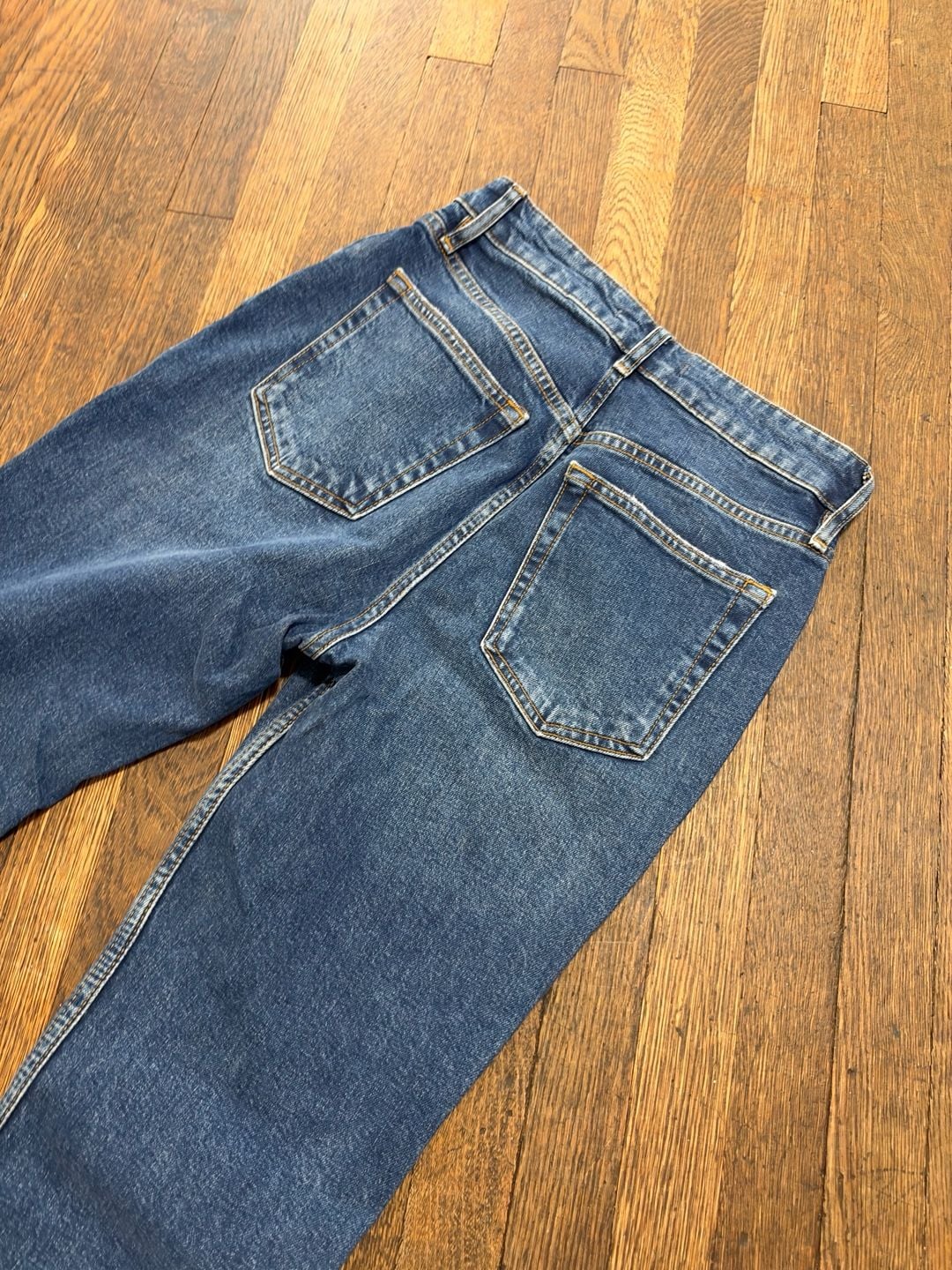 We The Free Emmy Split Hem Jeans Size 27 Blue Denim High Waisted Straight Leg 11