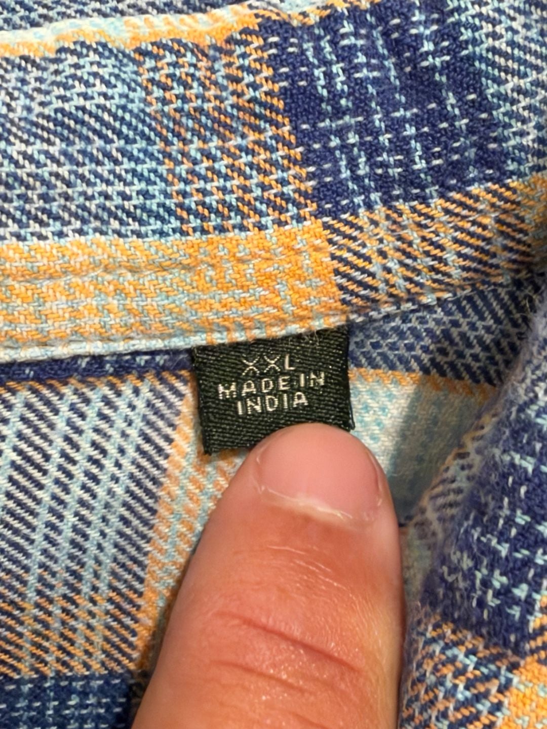 Orvis Plaid Long Sleeve Button Down Flannel Shirt Size XXL Blue Orange 5