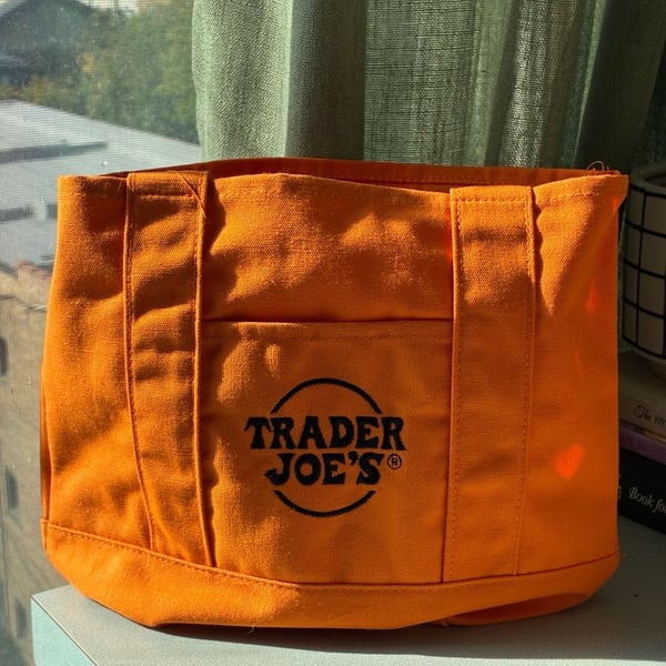 Trader Joe's Orange Mini Canvas Tote Bag