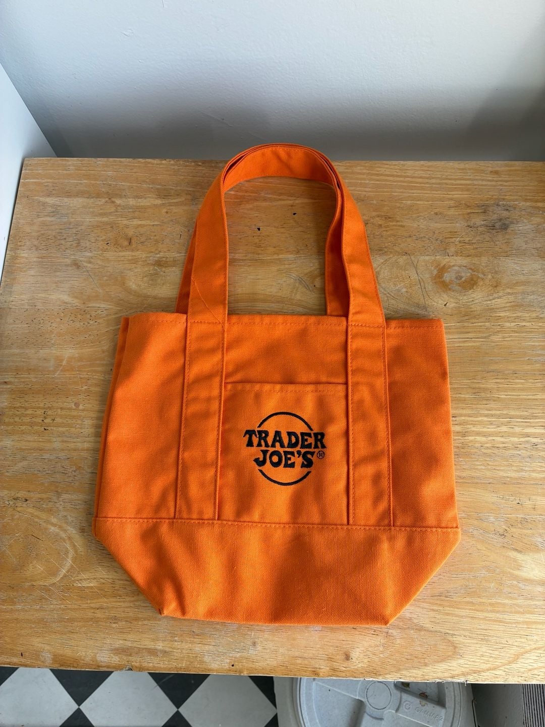 Trader Joe's Orange Mini Canvas Tote Bag 3