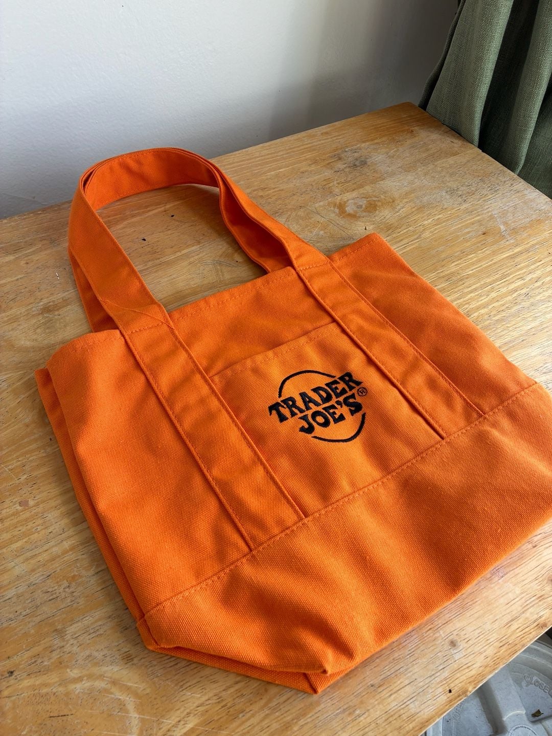 Trader Joe's Orange Mini Canvas Tote Bag 4