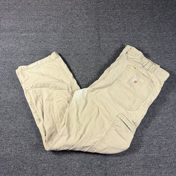 Carhartt Relaxed Fit Work Pants Size 38x30 Beige Canvas Utility