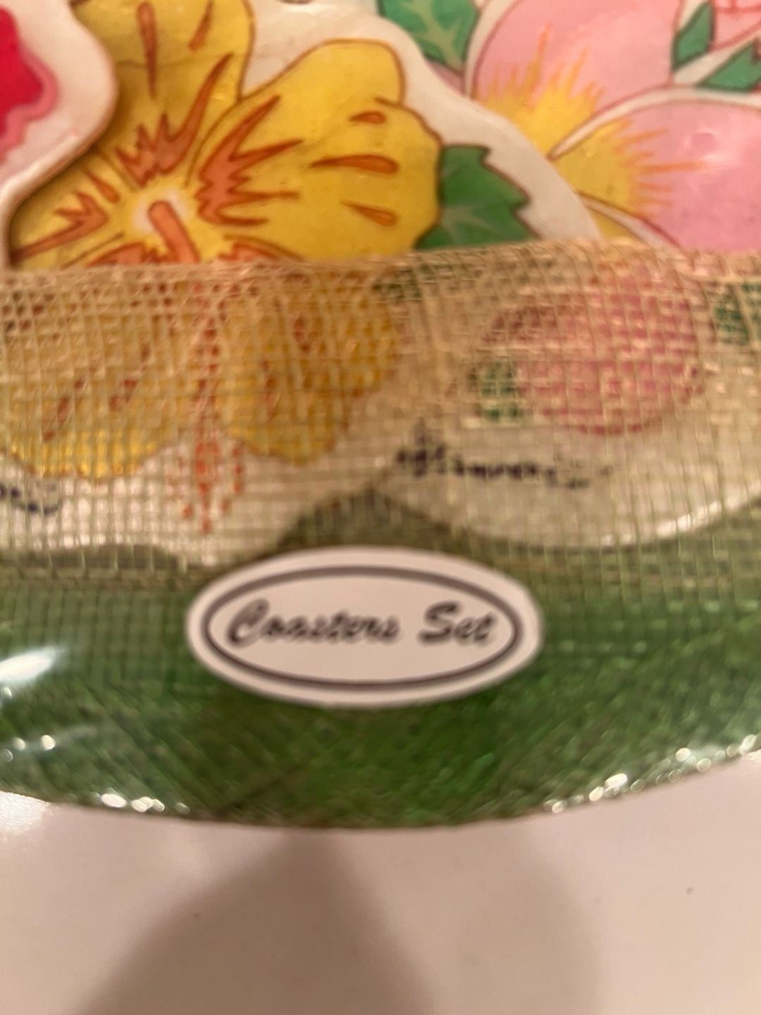 Vintage Hawaiian Tropical Shell Coaster Set 2