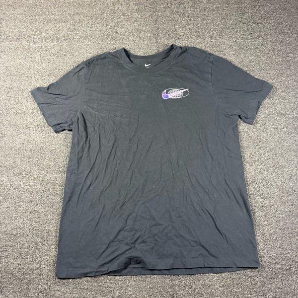 Nike The Nike Tee Size L Black Globe Logo T-Shirt