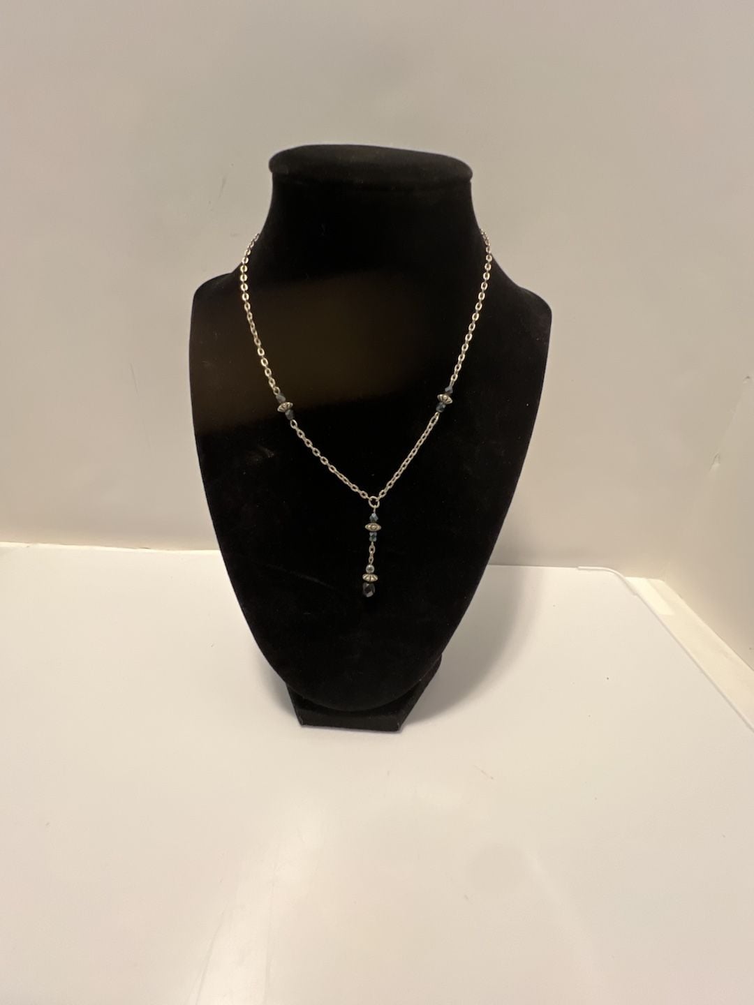 Silver Tone Beaded Y-Style Lariat Necklace 2