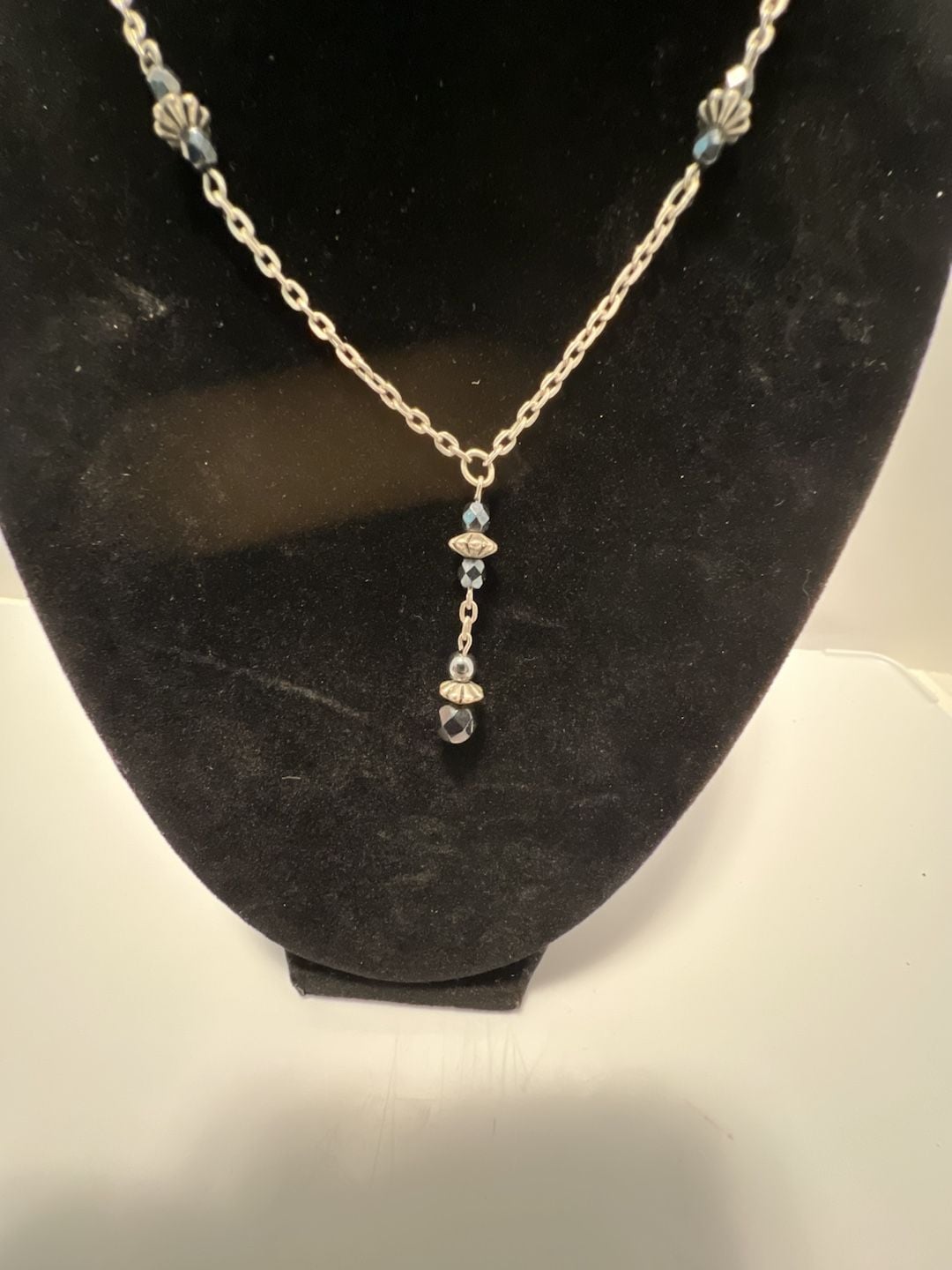 Silver Tone Beaded Y-Style Lariat Necklace 3