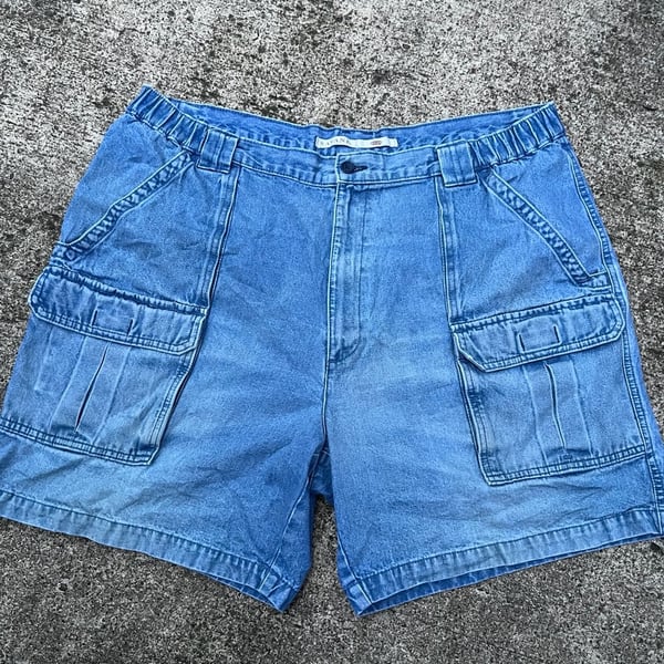 Z- Savane Cargo Jean Shorts Size W40 Blue Denim