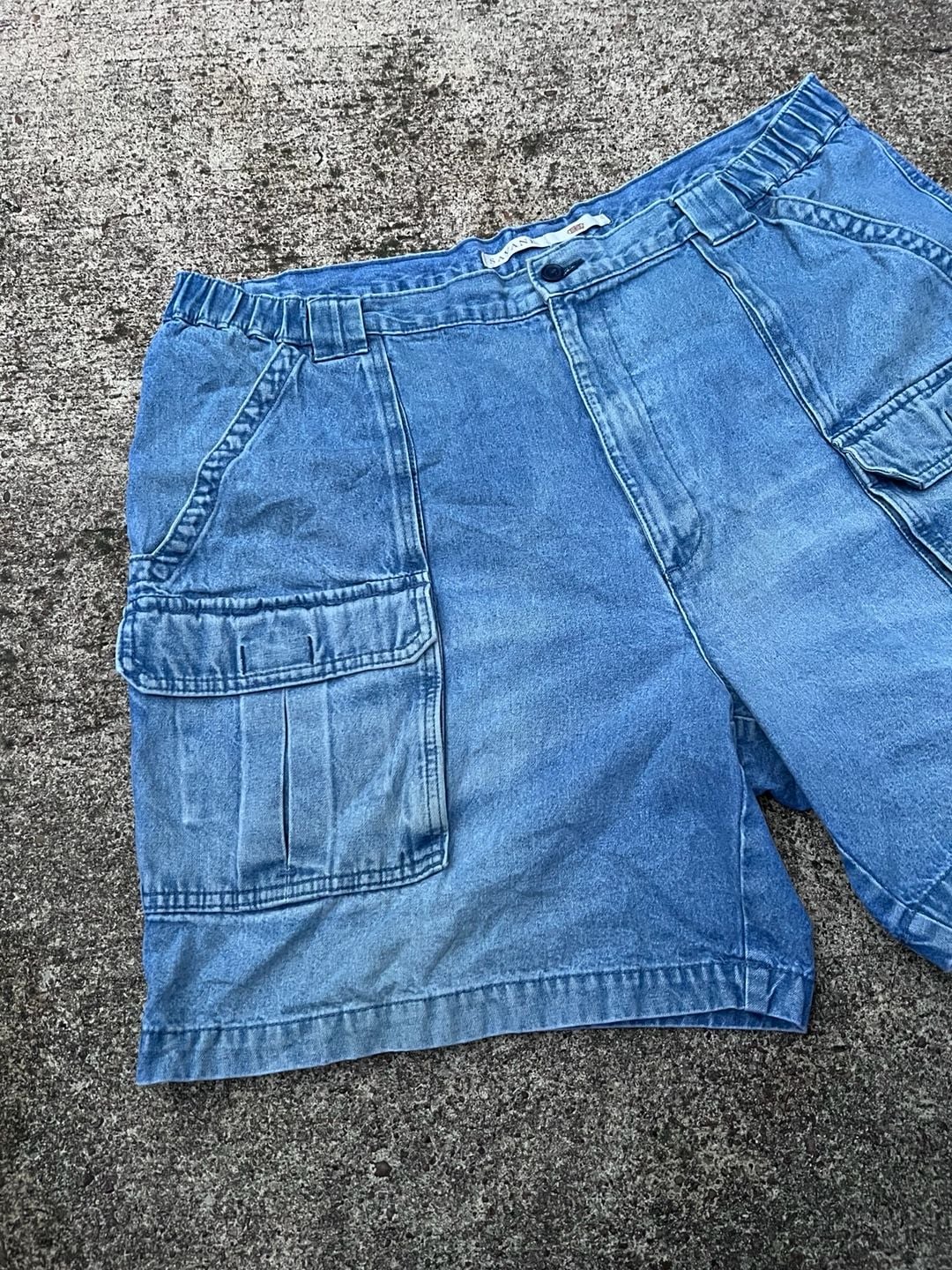 Z- Savane Cargo Jean Shorts Size W40 Blue Denim 3