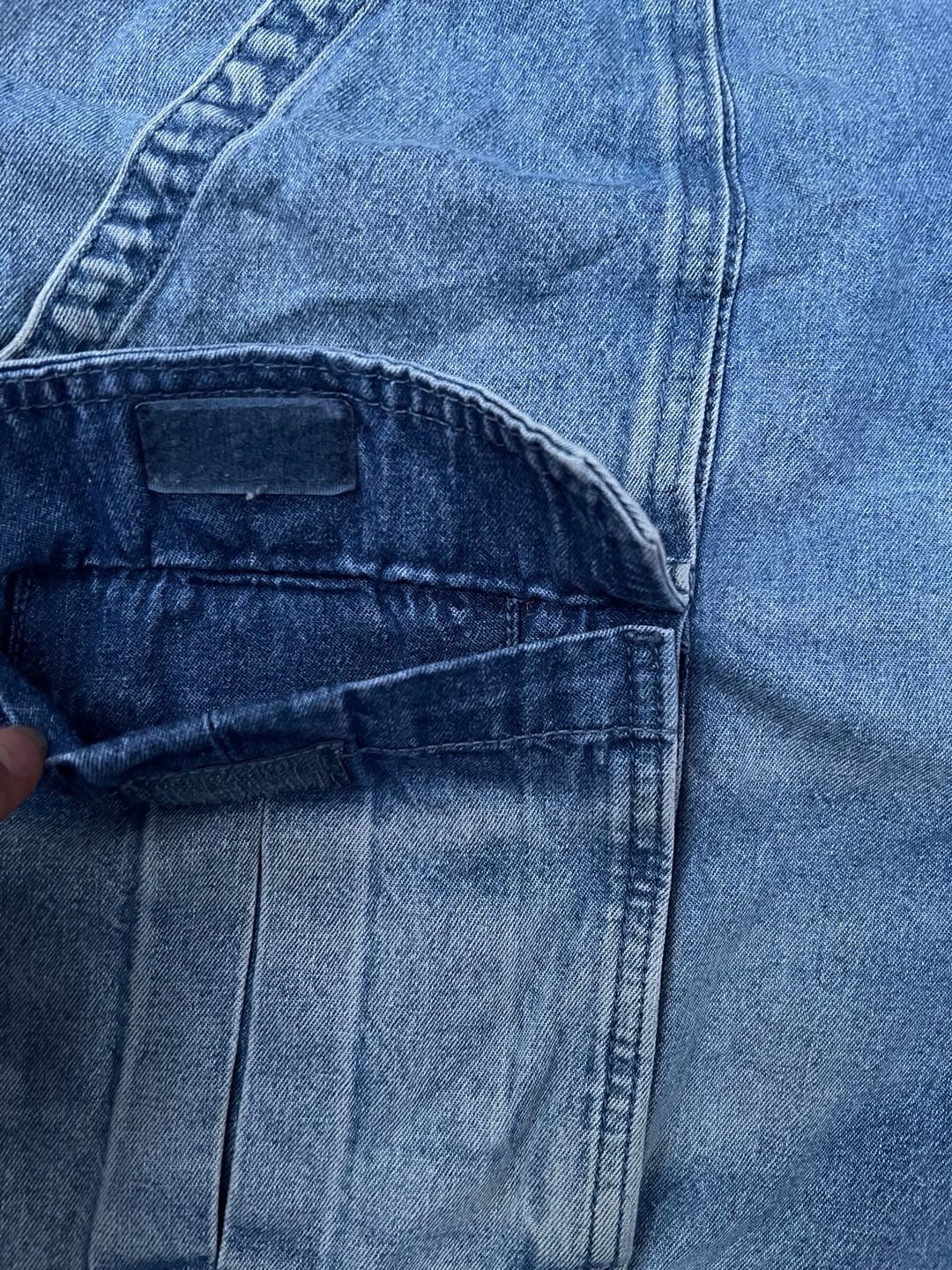 Z- Savane Cargo Jean Shorts Size W40 Blue Denim 4