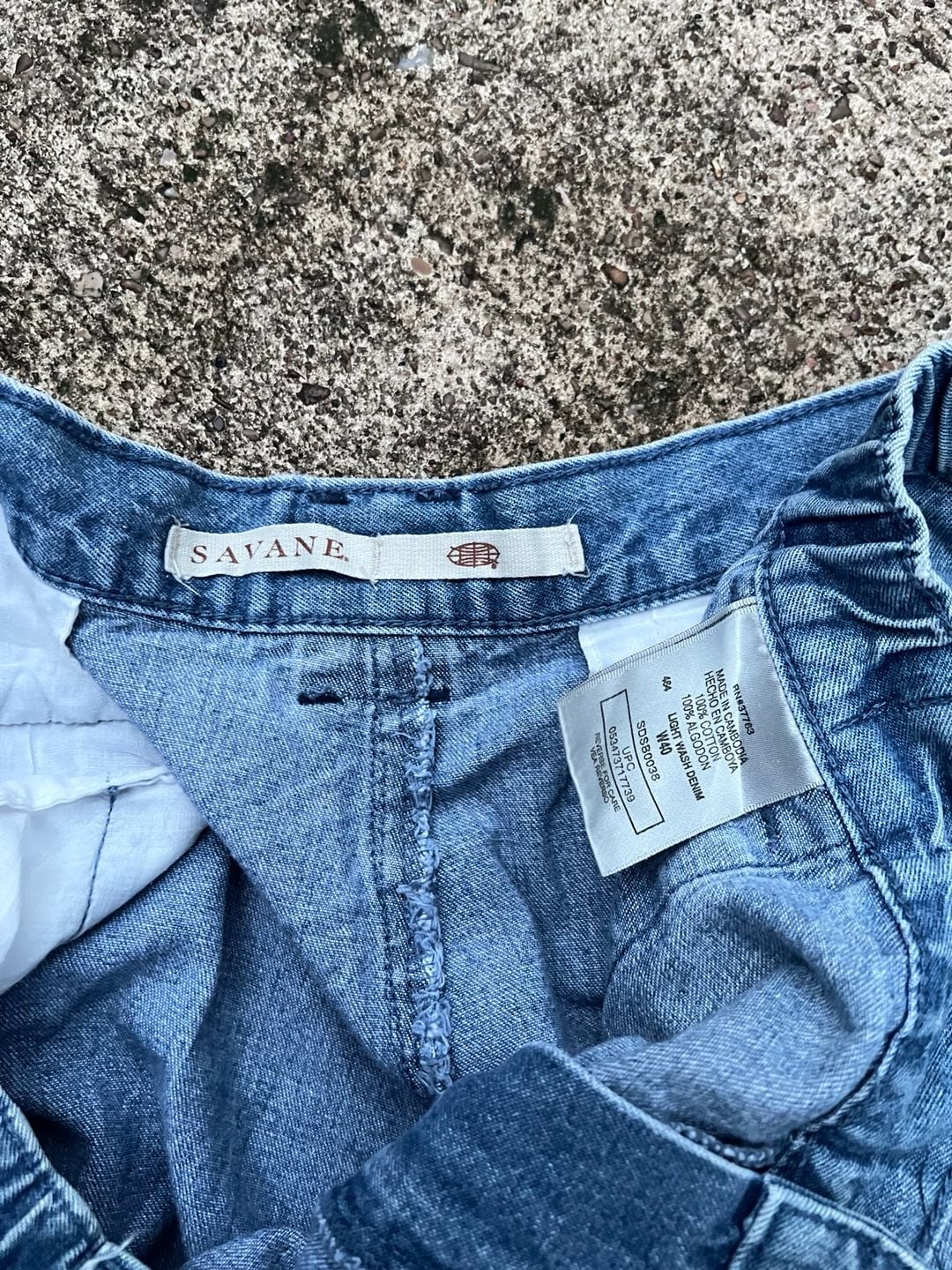Z- Savane Cargo Jean Shorts Size W40 Blue Denim 7
