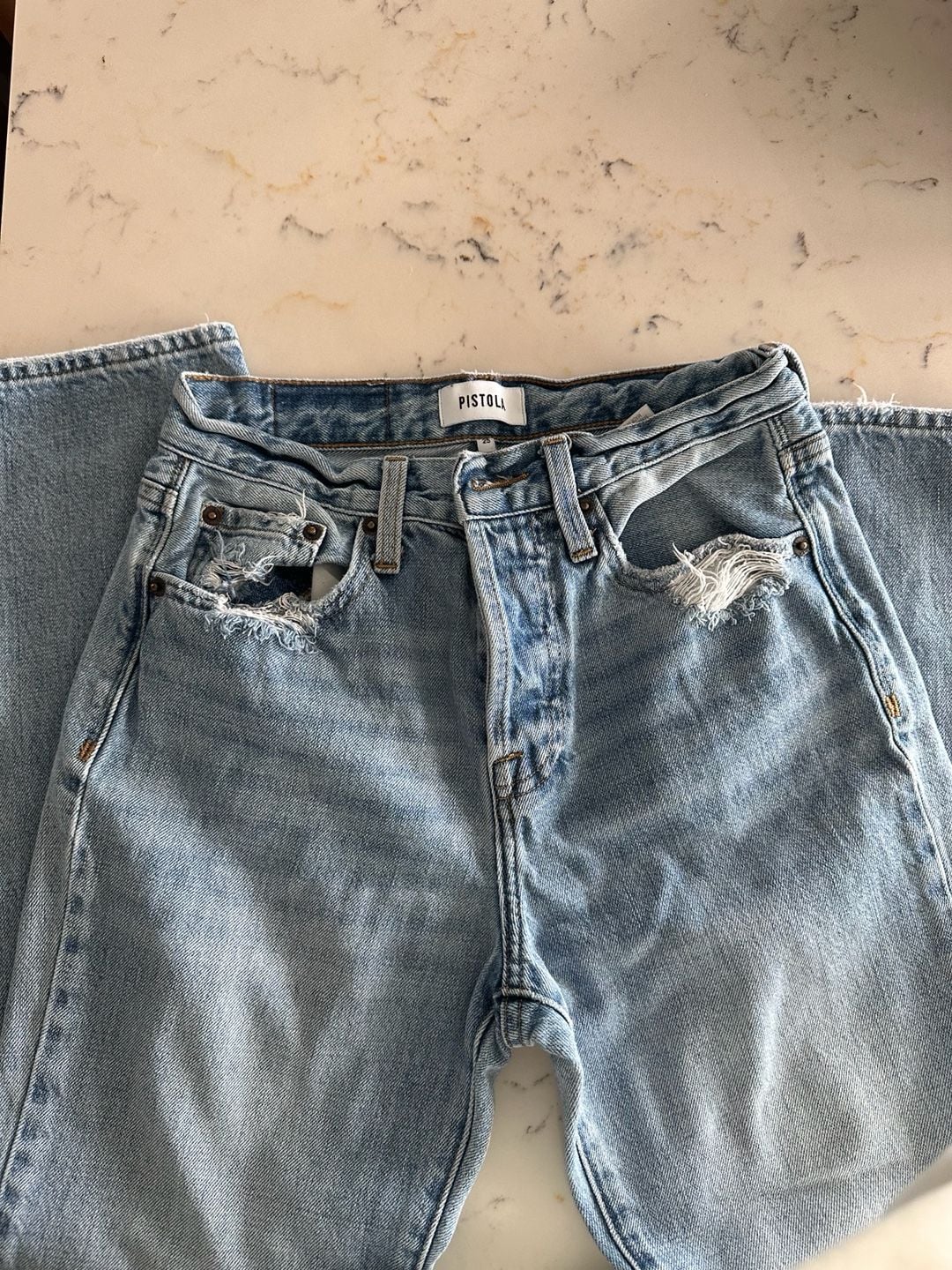 Pistola Denim Ankle Jeans Size 25 Light Wash Distressed 2