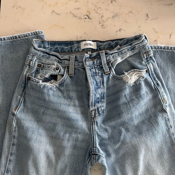 Pistola Denim Ankle Jeans Size 25 Light Wash Distressed