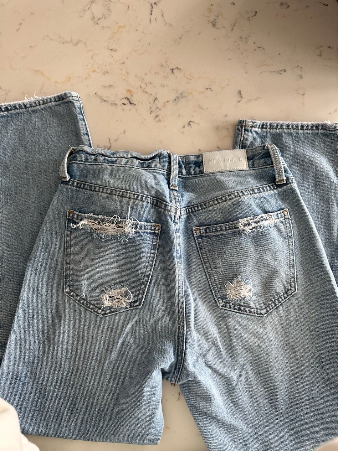 Pistola Denim Ankle Jeans Size 25 Light Wash Distressed 7