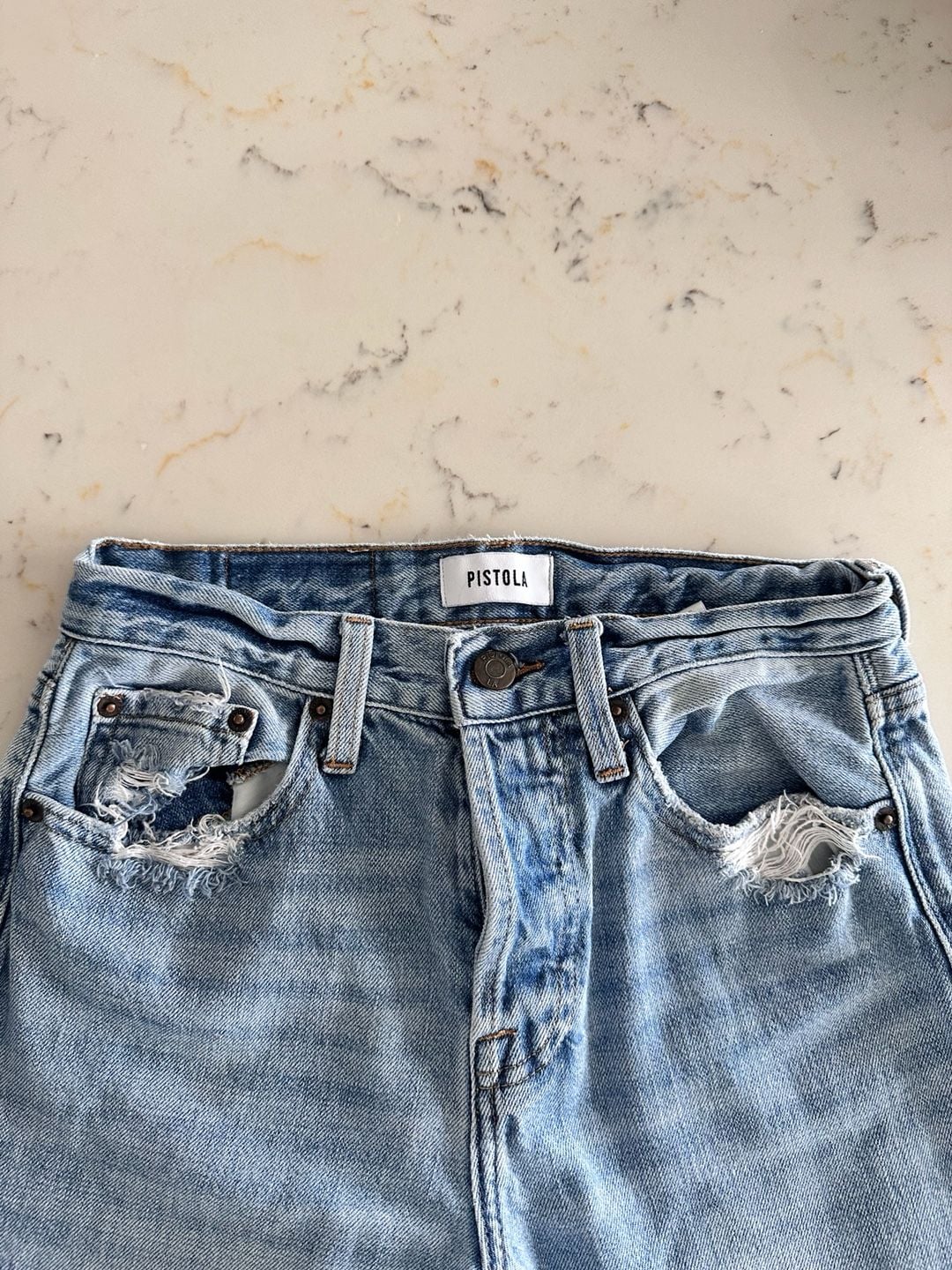 Pistola Denim Ankle Jeans Size 25 Light Wash Distressed 8