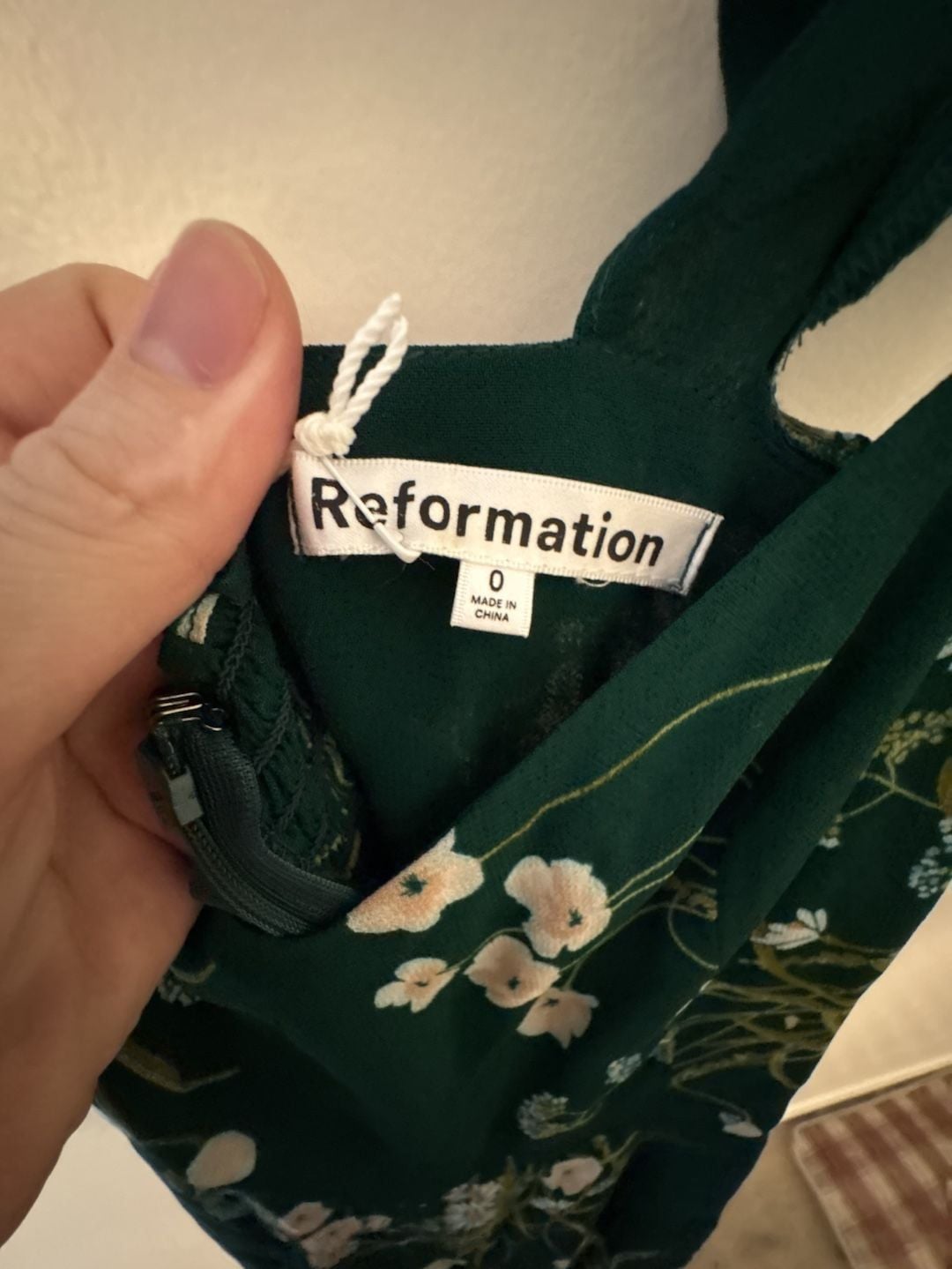 NWT Reformation Rosi Dress Size 0 Green Buena Floral Print Sweetheart NEW 4