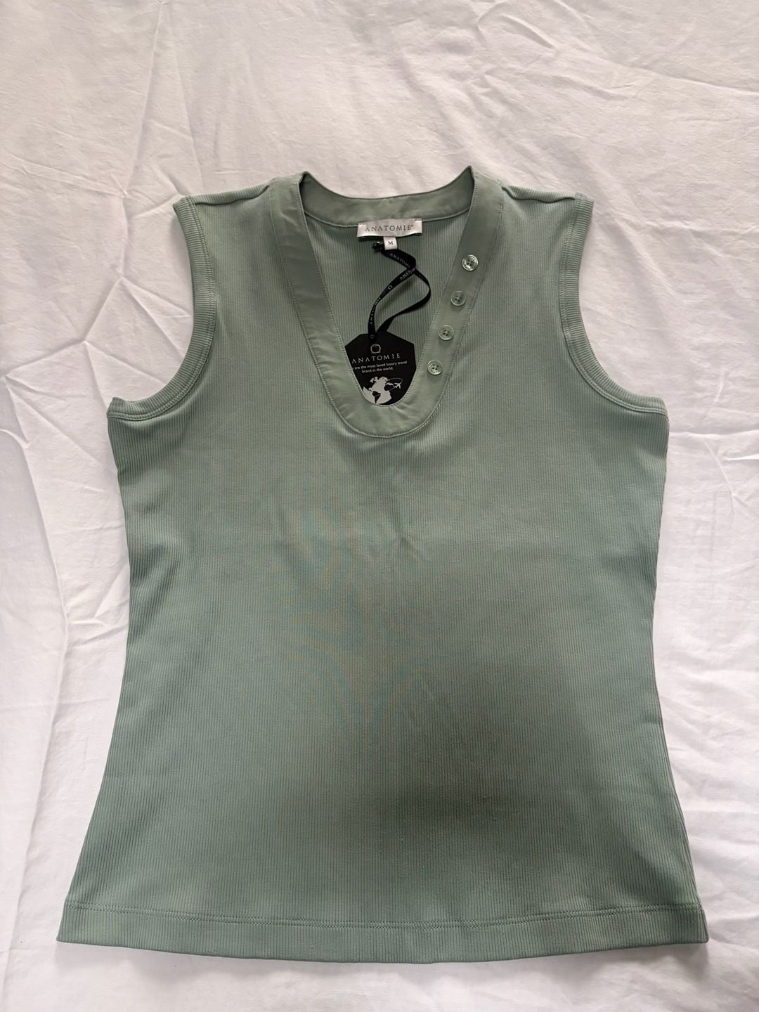 Anatomie Madelyn Ribbed Tank Top Size M Sage NWT, travel core 2