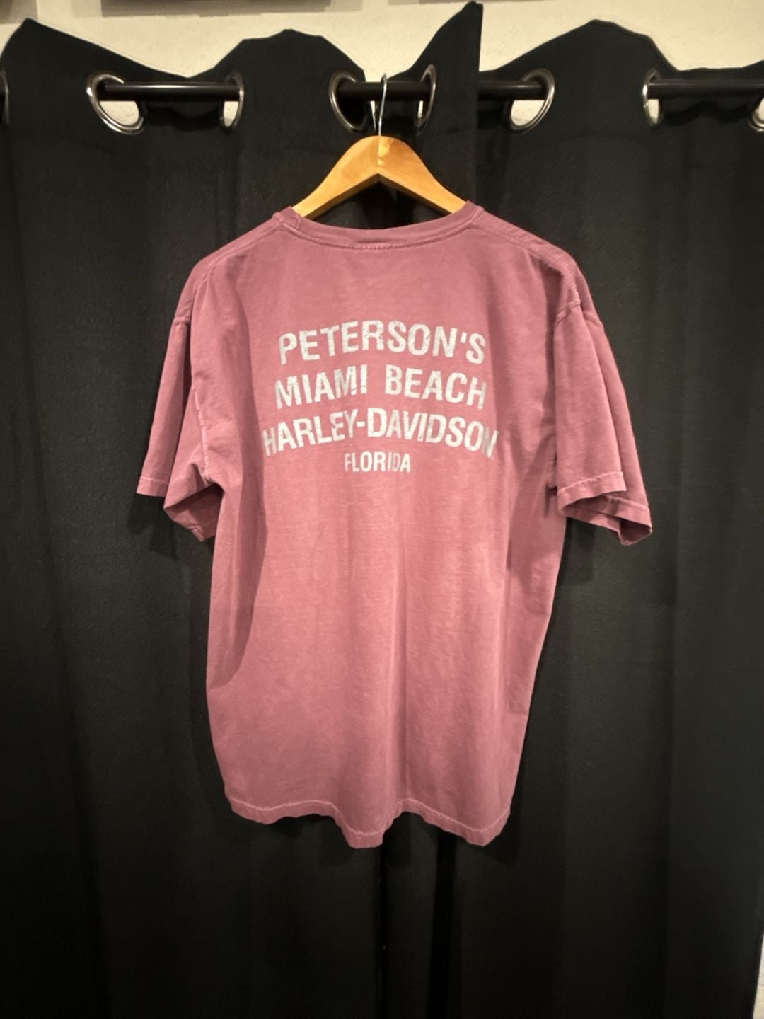 Harley-Davidson T-Shirt Size L Peterson's Miami Beach Florida Pink 5