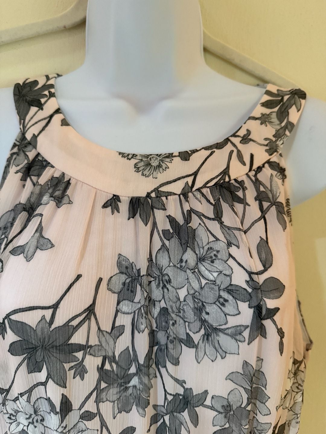 Tommy Hilfiger Floral Chiffon Midi Dress Size 10 NWT Belted Pink Gray $119 4