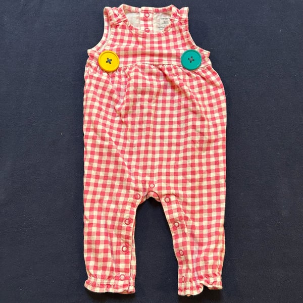 Carter's Gingham Romper Size 6M Red White