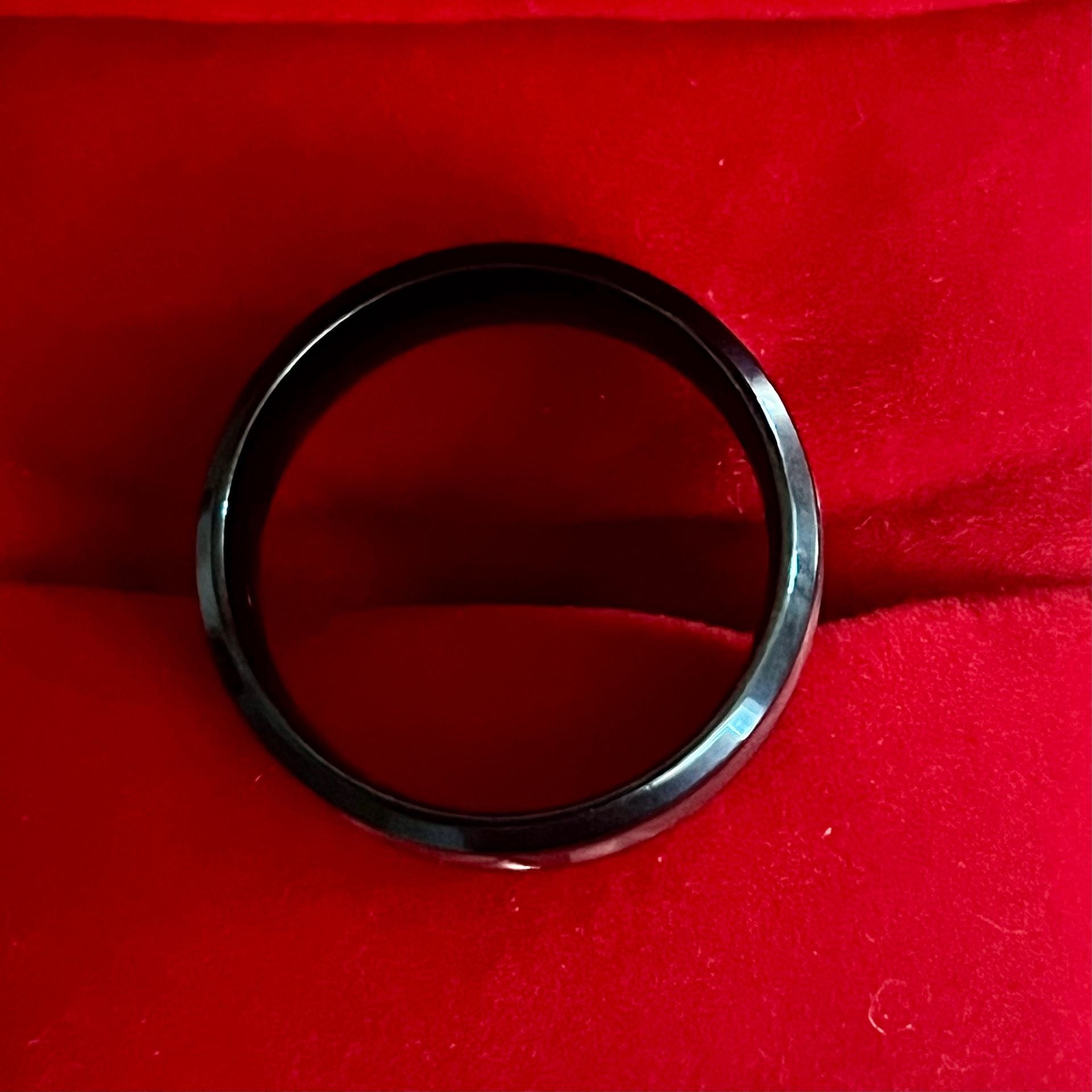 Tungsten Black Ion Plated Damascus Steel Ring 6mm Band Size 11 7