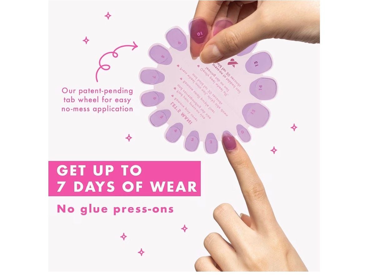 Olive & June Effects Super Stick Mani Press-Ons Round Short Glazed French 5