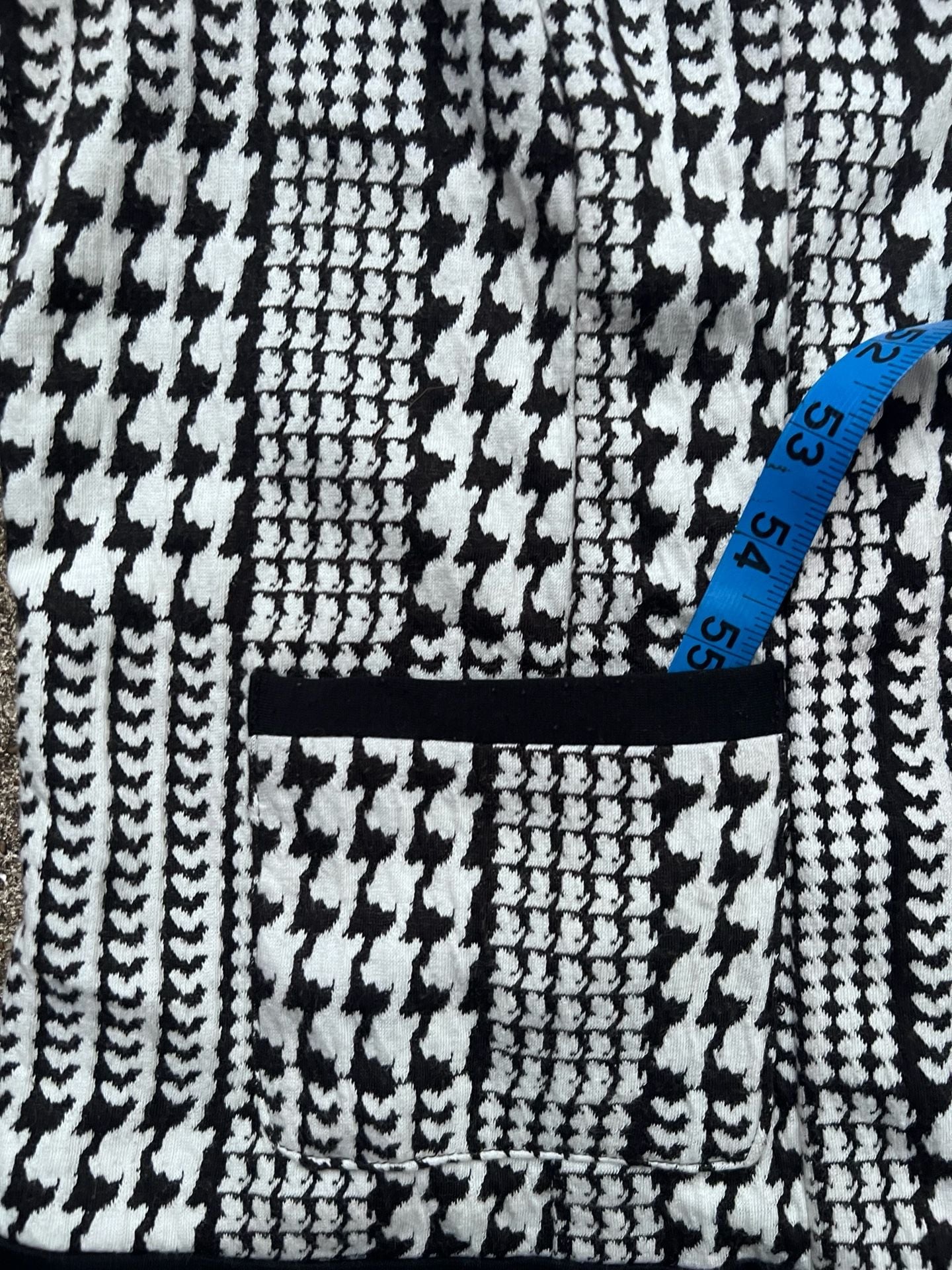 A- Lane Bryant Houndstooth Jacket Size 14/16 Black White Cotton Blend 5