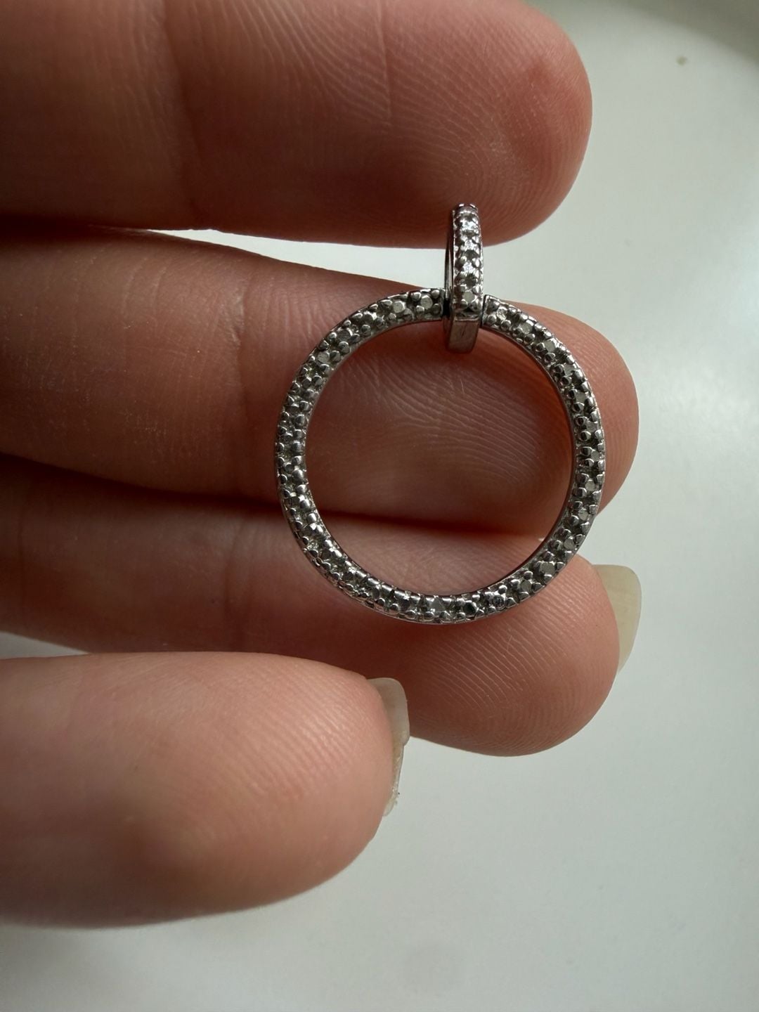 Ross-Simmons Sterling Silver Pave Circle Pendant 5