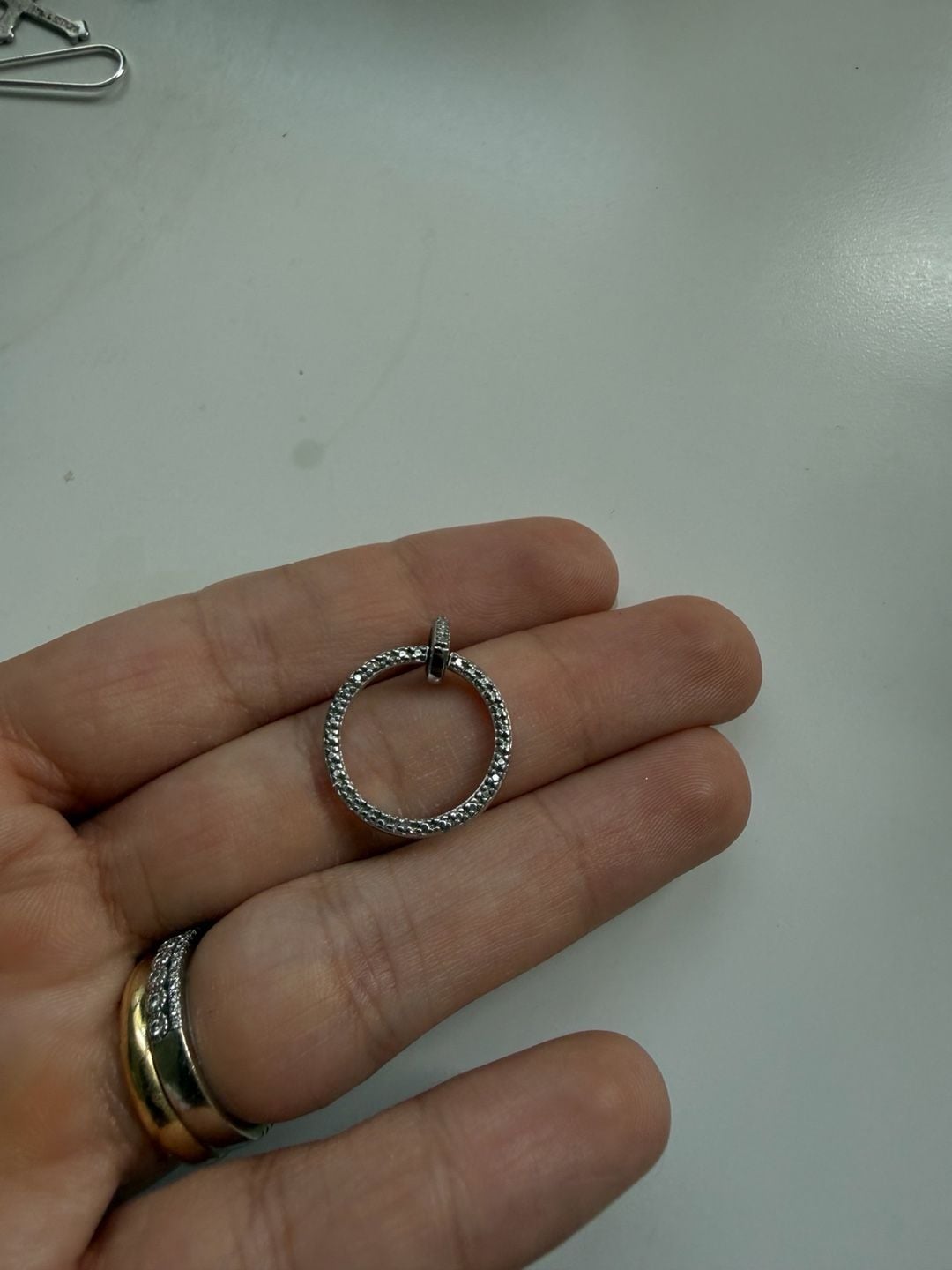 Ross-Simmons Sterling Silver Pave Circle Pendant 6