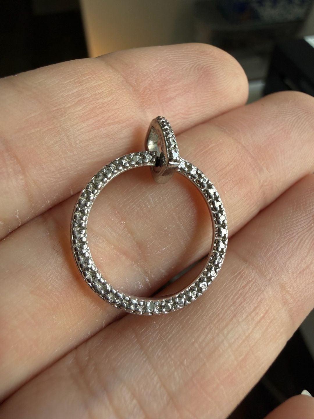 Ross-Simmons Sterling Silver Pave Circle Pendant 2