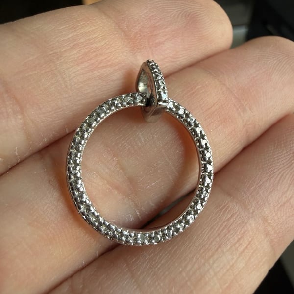 Ross-Simmons Sterling Silver Pave Circle Pendant