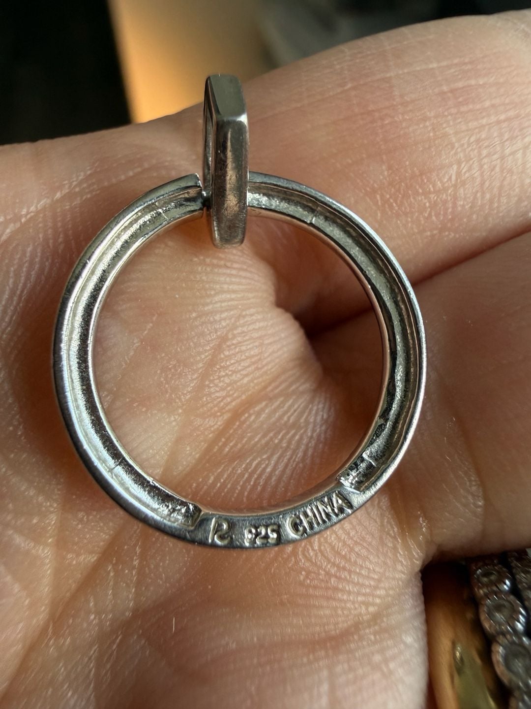 Ross-Simmons Sterling Silver Pave Circle Pendant 7