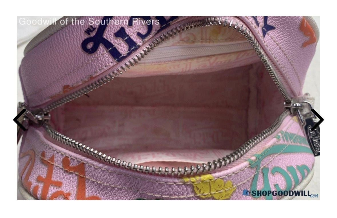 Authentic Vintage Von Dutch Pink Jax Mini Bowling Bag Multi-Logo Y2K Era Purse 6