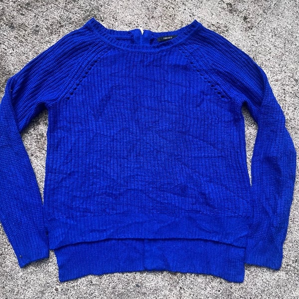 A- Forever 21 Knit Sweater Royal Blue Long Sleeve