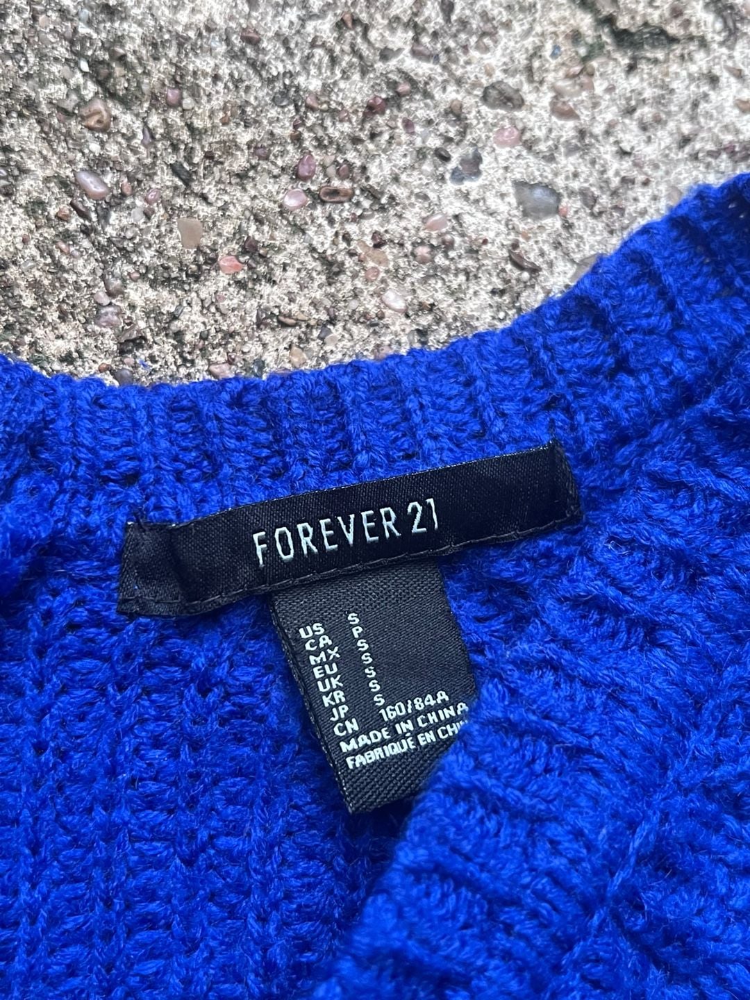 A- Forever 21 Knit Sweater Royal Blue Long Sleeve 4