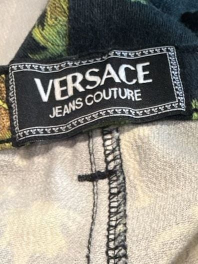 Versace Jeans Couture Palm Tree Print Pants Size 31 45 Black Green 6