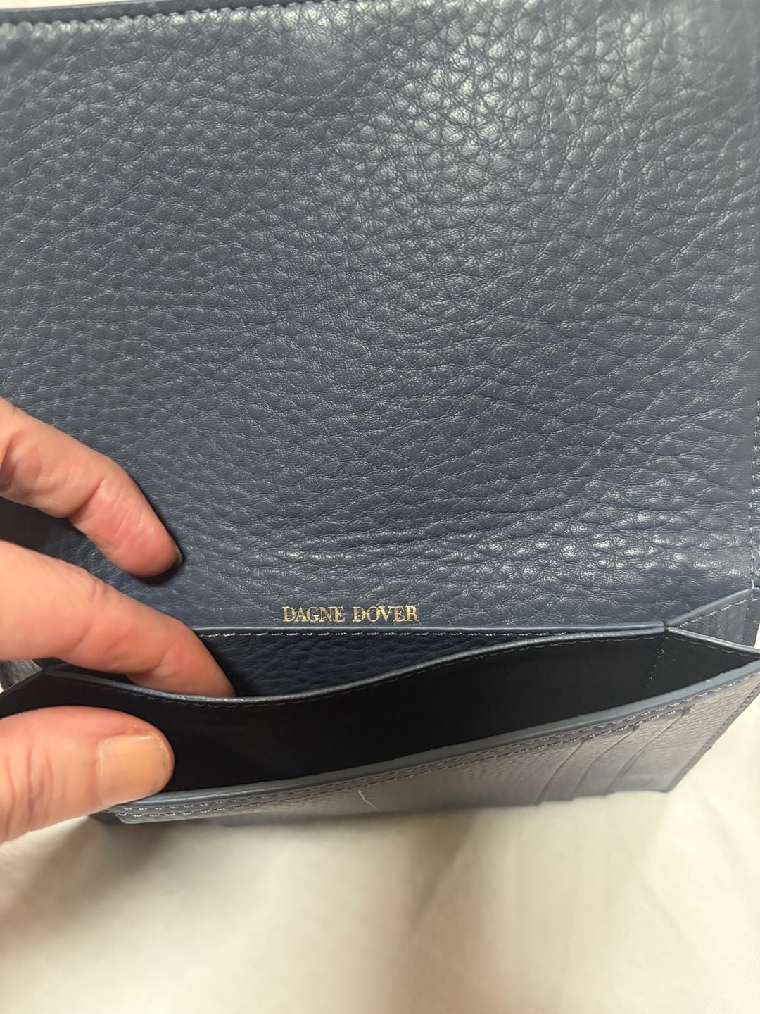 Dagne Dover Leather Bifold Wallet Blue 5