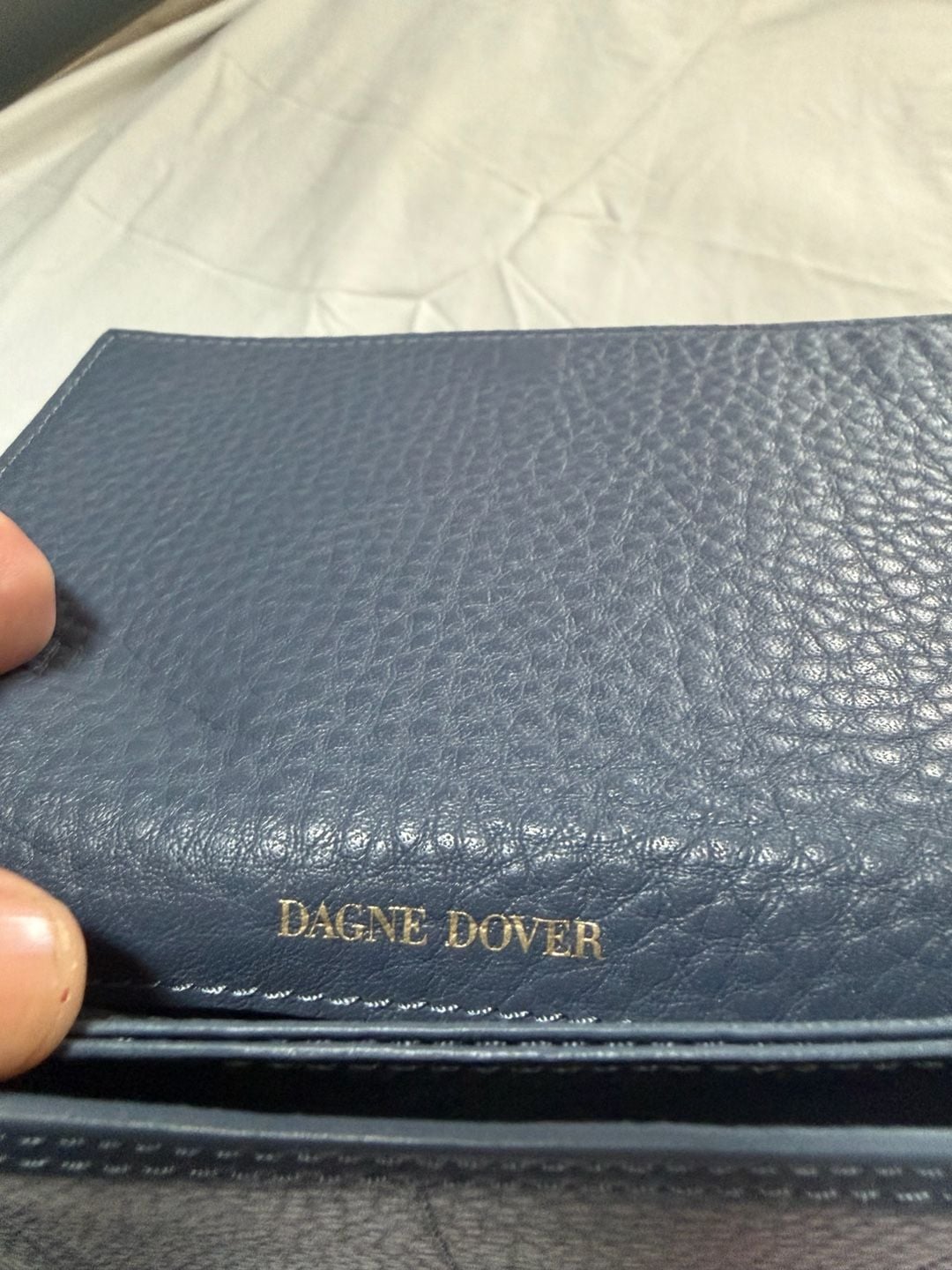 Dagne Dover Leather Bifold Wallet Blue 8