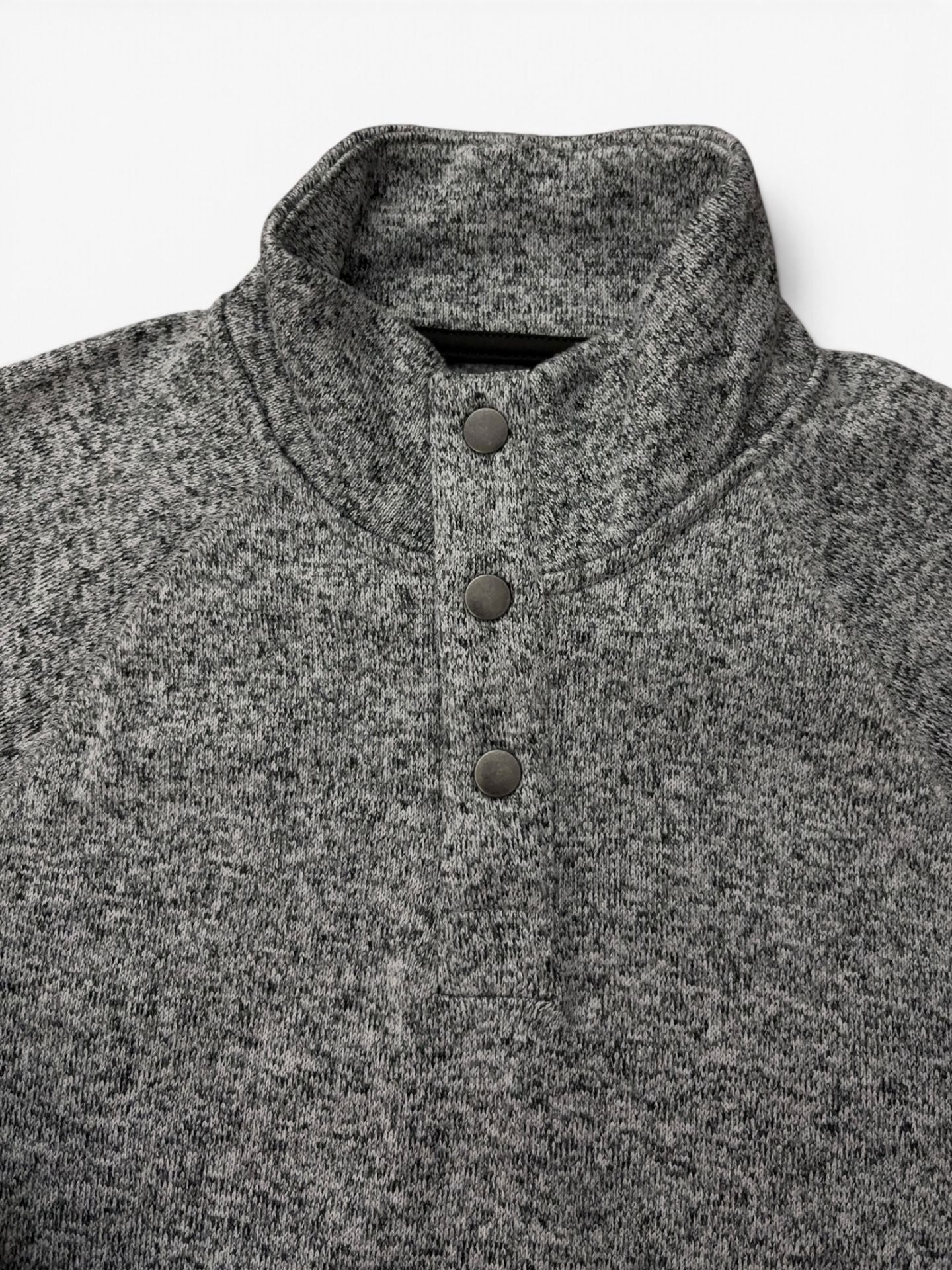 Sonoma Goods For Life Fleece Pullover Size Large Gray Mock Neck Snap 3